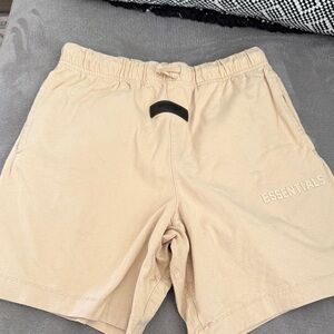 ESSENTIALS Men’s Tan Cotton Drawstring Shorts